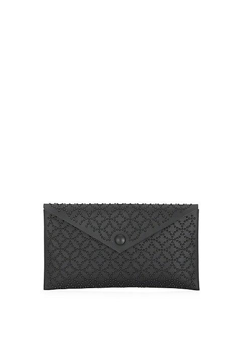 Azzedine Alaia Small Arabesque Studded Leather Envelope Clutch