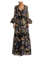 Diane Von Furstenberg Puff Sleeves Tropical Maxi Dress
