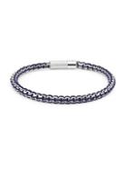 Tateossian Crystal & Silver Catena Rigato Chain Bracelet
