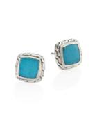 John Hardy Classic Chain Turquoise & Sterling Silver Stud Earrings