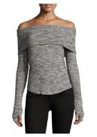 Feel The Piece Larue Marled Rib-knit Off-the-shoulder Top