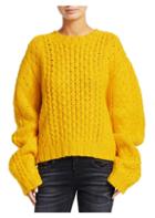R13 Aran Cropped Wool Cable Knit Sweater