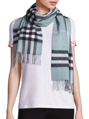 Burberry Dusty Mint Giant Check Cashmere Scarf