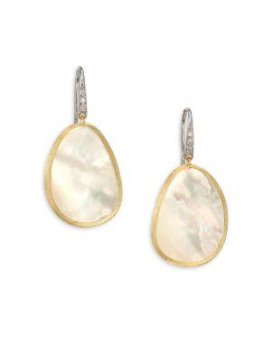 Marco Bicego Lunaria Diamond, Mother-of-pearl & 18k Yellow Gold Drop Earrings