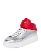 Alexander Mcqueen Ankle Strap Leather Mid-top Sneakers