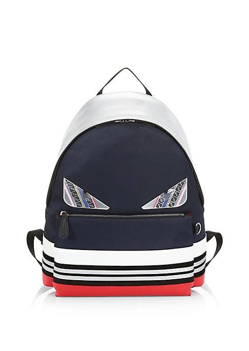 Fendi Bugs Colorblock Striped Backpack