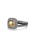 David Yurman Petite Albion Ring With Gold Dome And Diamonds