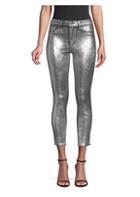 L'agence Metallic Cracked Skinny Jeans