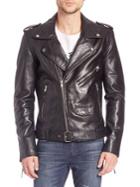 Blk Dnm Slim-fit Leather Biker Jacket