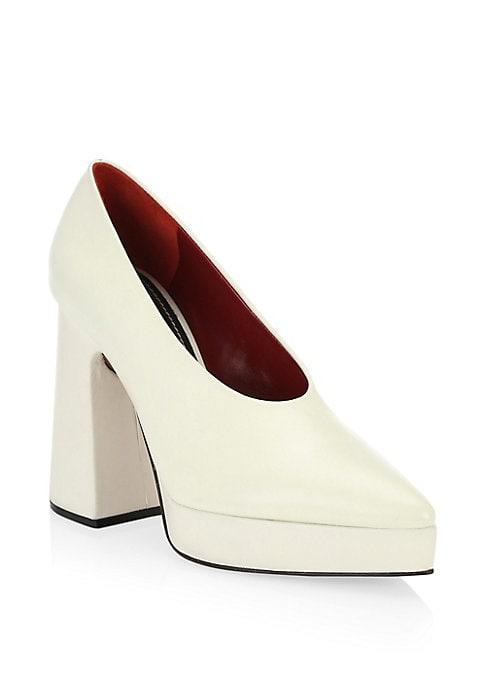 Proenza Schouler Ave Leather Chunky Platform Pumps