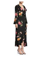Etro V-neck Floral Silk Midi Dress