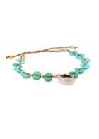 Chan Luu 18k Goldplated Sterling Silver, Blue Green Turquoise & Cowry Shell Beaded Bracelet
