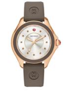 Michele Watches Cape Smokey Quartz, Rose Goldtone Stainless Steel & Silicone Strap Watch/taupe