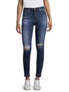 Ag Farrah Ankle High-rise Distressed Skinny Jeans