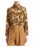 Victoria Beckham Tabby Print Fitted Blouse