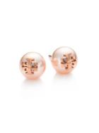 Tory Burch Crystal-pearl Logo Stud Earrings