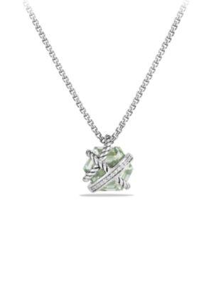 David Yurman Cable Wrap Necklace With Prasiolite And Diamonds