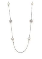 Majorica 5mm-10mm White Pearl & Sterling Silver Station Necklace