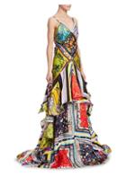 Rosie Assoulin Printed Tiered Ruffle Ball Gown