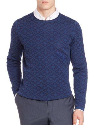Saks Fifth Avenue Collection Geometric Crewneck Sweater