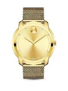 Movado Bold Diamond & Goldtone Stainless Steel Mesh Bracelet Watch