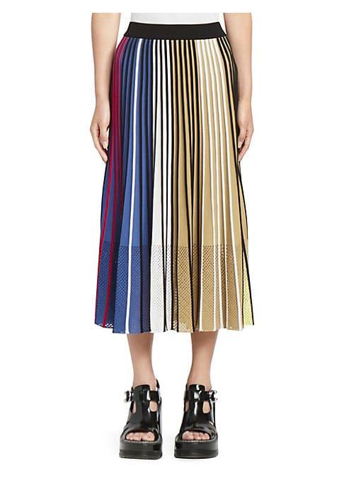 Kenzo Colorblock Ribbed A-line Skirt