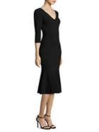 Michael Kors Collection Wool V-neck Flare Dress