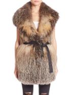 Trilogy Knitted Cross Fox Fur Vest