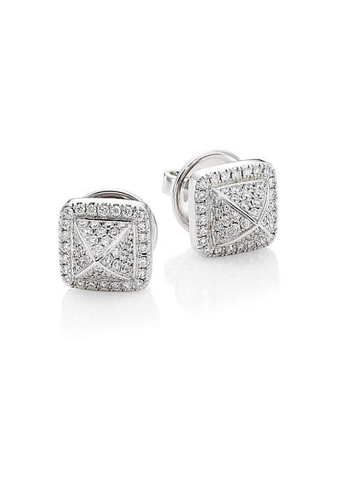 Marli Cleo 18k White Gold Stud Diamond Earrings