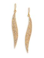 Abs By Allen Schwartz Jewelry Pave Wave Drop Earrings/goldtone