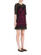 Dolce & Gabbana Vibrant Contrast-lining Lace Dress