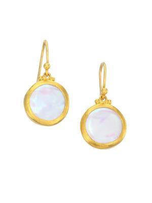 Gurhan 24k Gold & Pearl Drop Earrings