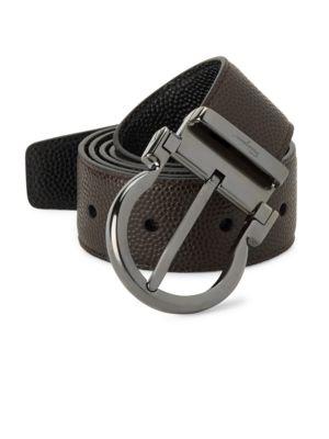 Salvatore Ferragamo Pebbled Leather Belt