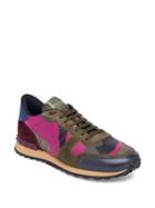 Valentino Camouflage Rock Runner Calf Leather Blend Sneakers