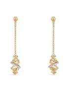 David Yurman Crossover Chain Drop Earrings With Diamonds In 18k Gold