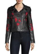 Lamarque Donna Floral Leather Jacket