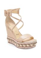 Christian Louboutin Chocazeppa 120 Suede Lame Wedge Sandals