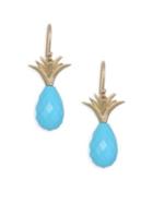 Annette Ferdinandsen Tropical Sleeping Beauty Turquoise Pineapple Drop Earrings