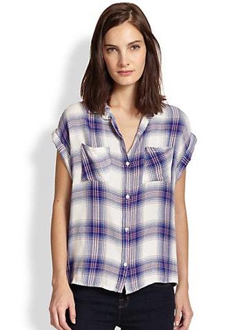 Rails Britt Rolled Sleeve Button-front Blouse