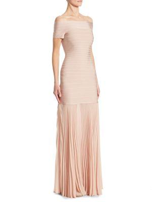Herve Leger Pleated Bandage Gown
