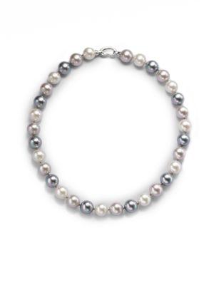 Majorica 12mm Multicolor Round Pearl & Sterling Silver Strand Necklace/17