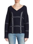 Armani Collezioni Windowpane Wool Sweater