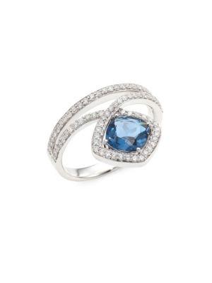 Hueb Spectrum Diamond & London Blue Topaz Ring