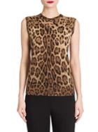 Dolce & Gabbana Leopard-print Cashmere & Silk Shell