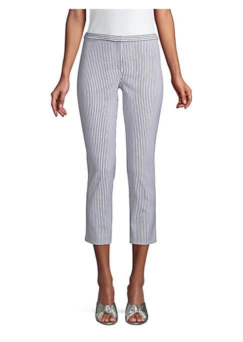 Theory Classic-fit Stripe Print Skinny Pants