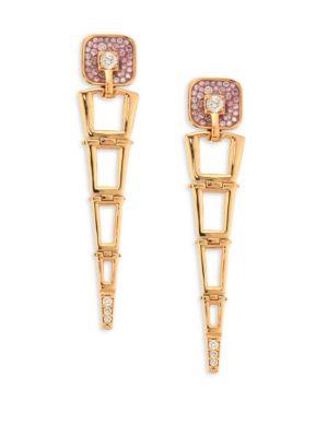 Pleve Opus Pink Diamond & 18k Yellow Gold Egyptian Drop Earrings