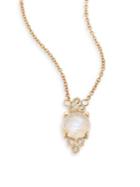 Jacquie Aiche Diamond, Moonstone & 14k Yellow Gold Pendant Necklace