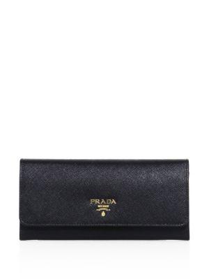 Prada Saffiano Leather Continental Flap Wallet