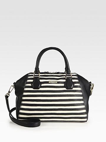 Catherine Pippa Striped Mixed-media Satchel