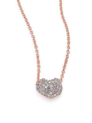 Monica Vinader Nura Mini Heart Diamond Pendant Necklace